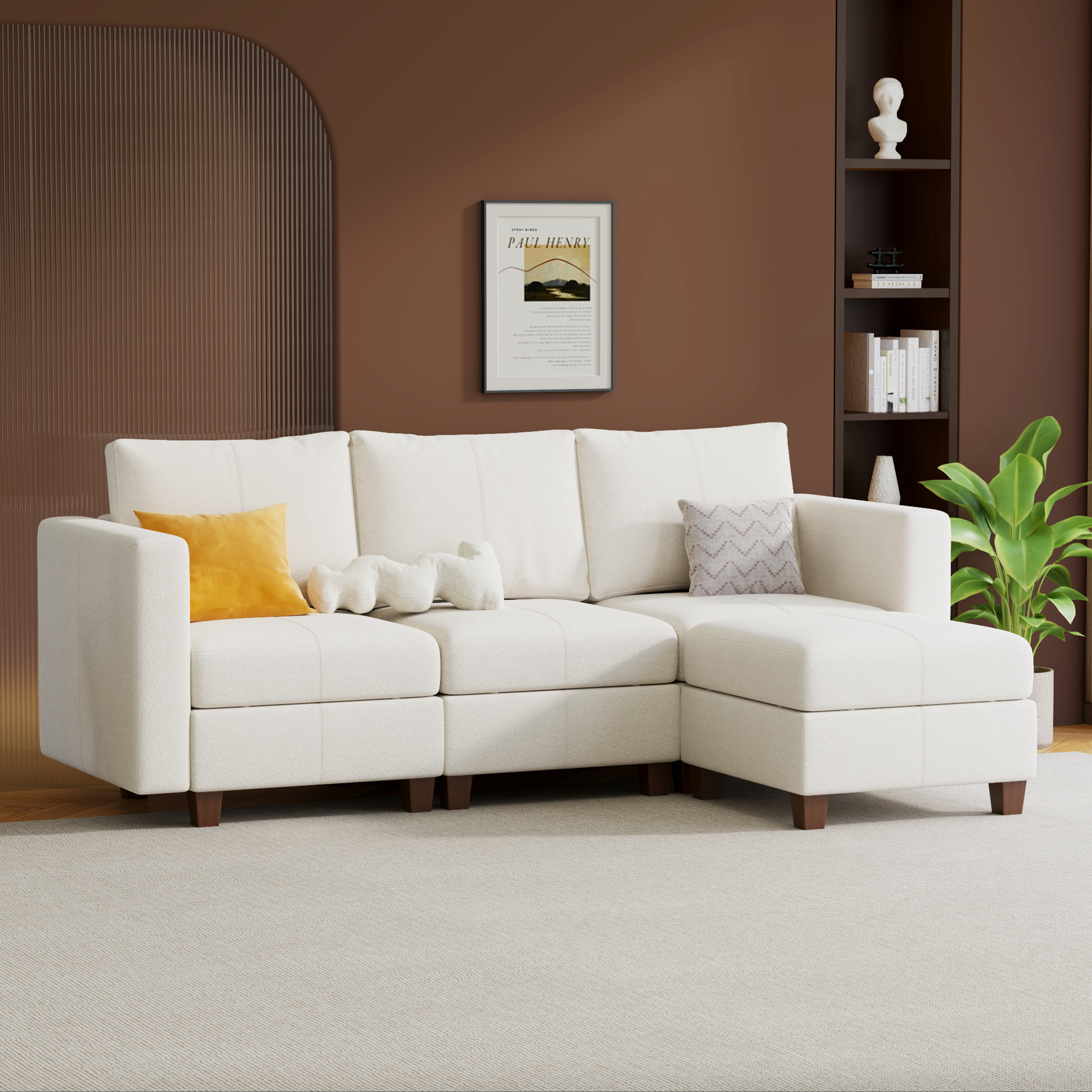 Latitude Run® Modular Sectional Sofa With Storage Ottoman, Modern ...
