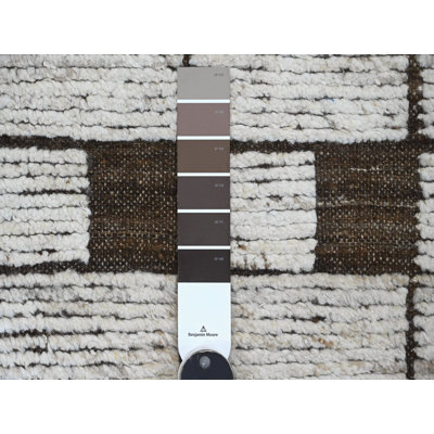 6'4" x 8'11" New Hand Knotted Brown Wool Rectangle Oriental Rug - MOA10220421