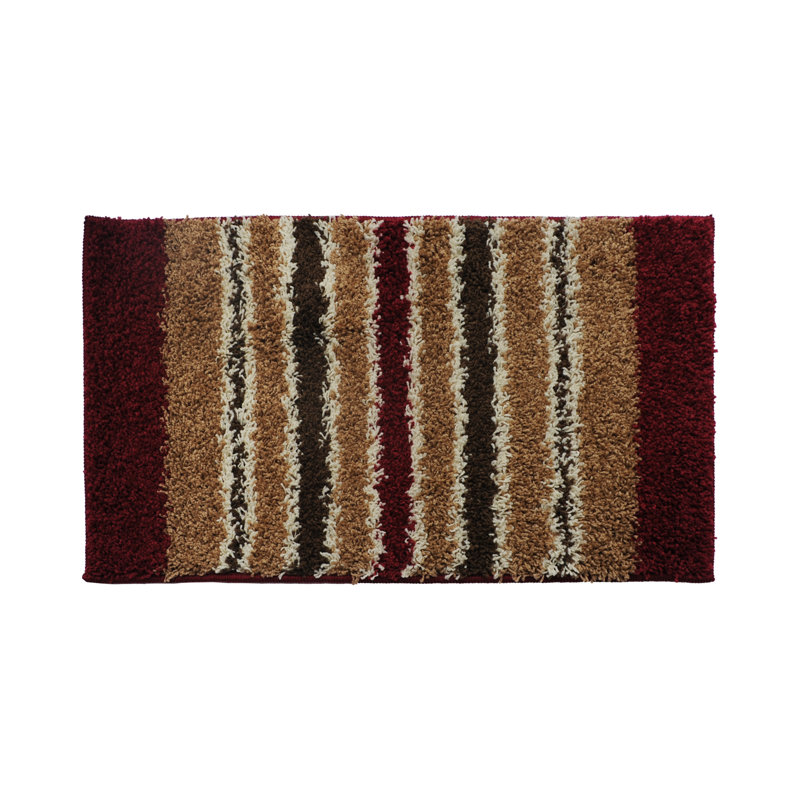 Striped Red/Brown Area Rug, Rectangle 2'4" x 3'9"