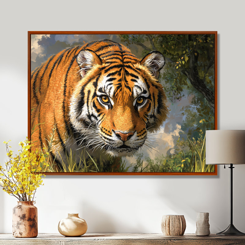 Aquarelle, portrait de tigre I - impression murale de tigre, H 30 po x l 40 po, Brun