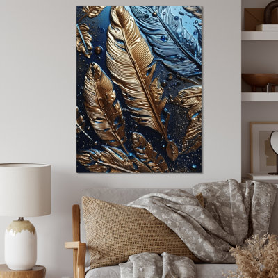 «Misael Gold Feather Glamour I», reproduction sur toile