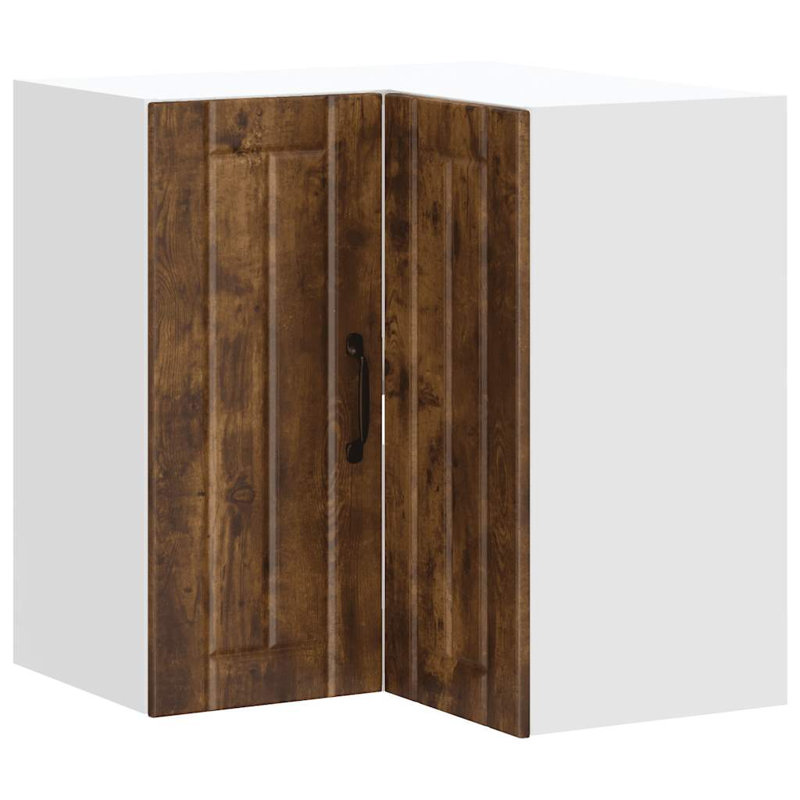 Kitchen Wall Corner Cabinet Lucca Engineered Wood, Smoked Oak