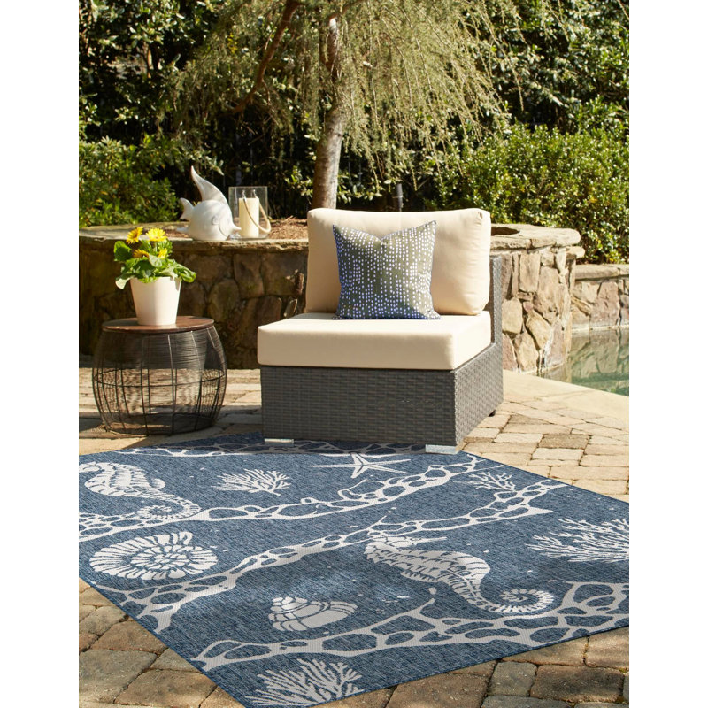 Tapis contemporain bleu marine Aycan, Rectangle 2 pi x 3 pi 1 po