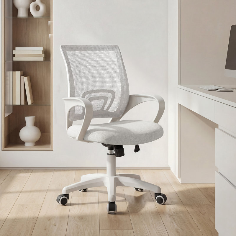 Ergonomic Mesh Commercial Use Office Task Chair, White/Ivory, 1 - piece