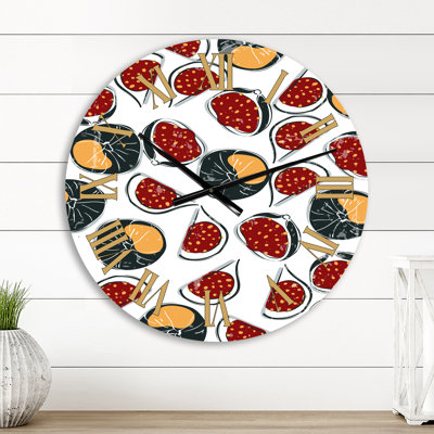 Fruit And Leaves Minimalism II Wall Clock