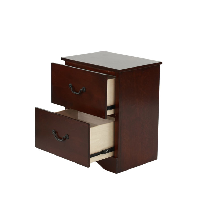 Table de chevet 2 tiroirs en bois de pin