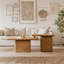 Ensemble de tables basses carrées de style rétro avec finition grain de bois, pour salon, bureau et salle à manger, naturel (ensemble de 2)-1006779456