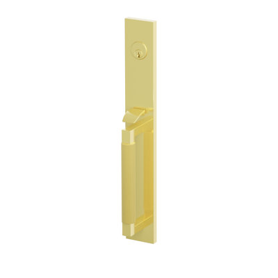 Ensemble de pinces à mortaiser Emtek SELECT, F20, pleine longueur, entraxe de 70 mm (2-3/4 po), tige extérieure en L, poignée moletée droite ; poignée intérieure Helios, chrome poli, pour droitier