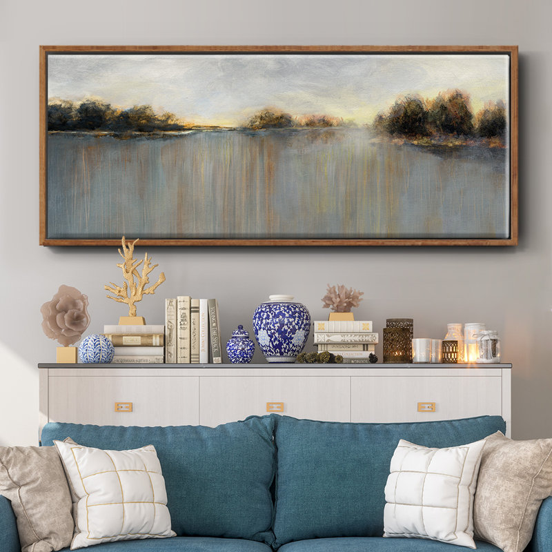 Rain at Dawn- Framed Canvas, 20" H x 50" W