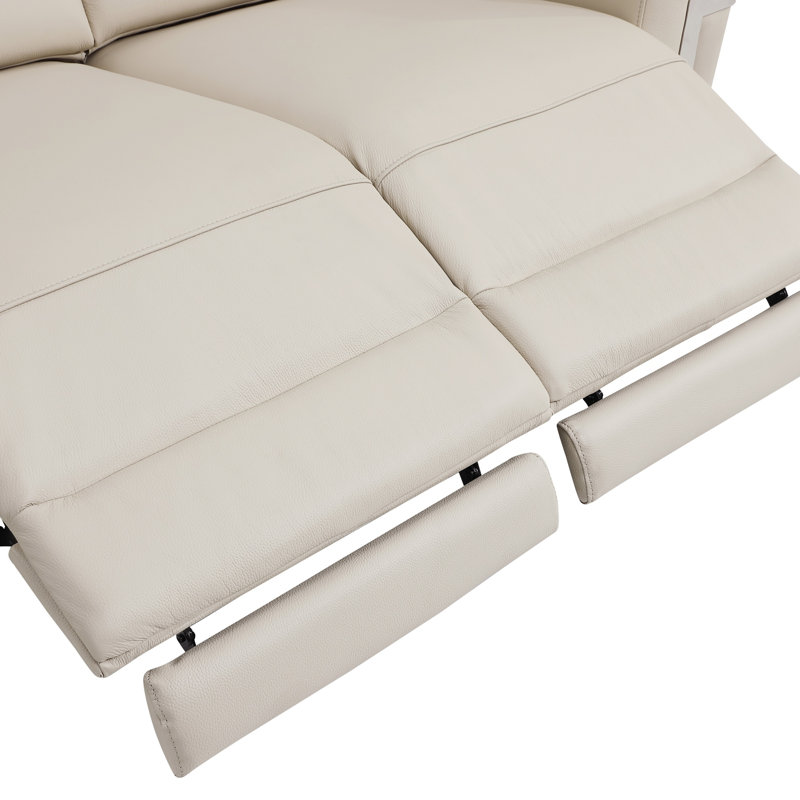 Cuir grainé avec fauteuil inclinable Global United, Beige