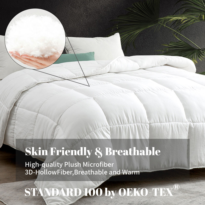 Édredon en duvet synthétique polyester toutes saisons, Très grand lit