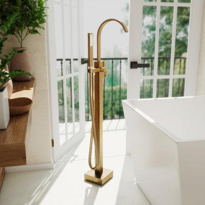DreamLine Levantine 38 in. x 9 in. Freestanding Tub Faucet with Handshower