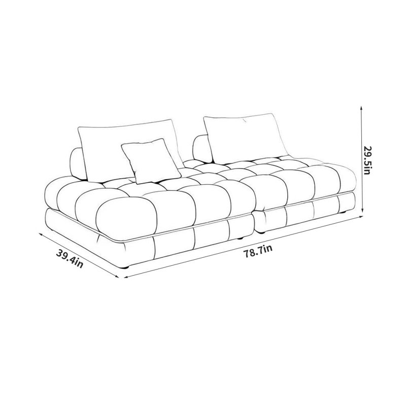 Creative Casual Sofa, Green/Off White