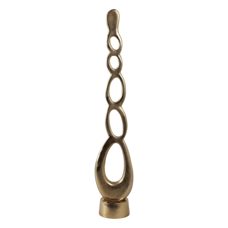Aluminum Abstract Decorative Object for Home or Office Decor Gold 32".