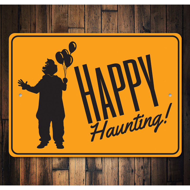 Panneau en aluminium Happy Haunting, H 18 po x l 12 po x P 0,06 po