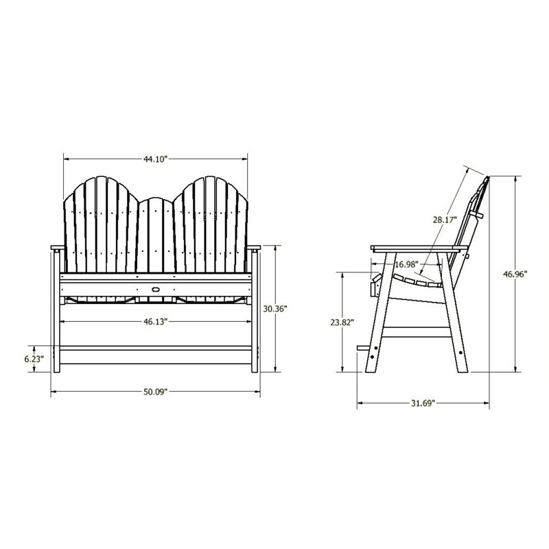 Banc d'extérieur 4 pi Cadha, Bleu fédéral