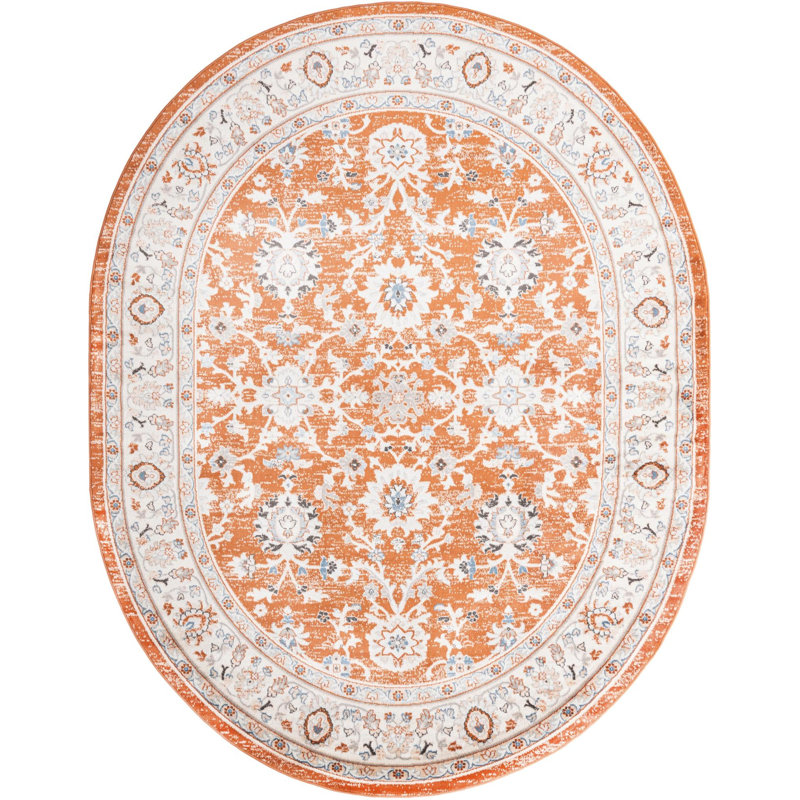 Architha Abstract Indoor Rug, Oval 7'10" x 10'