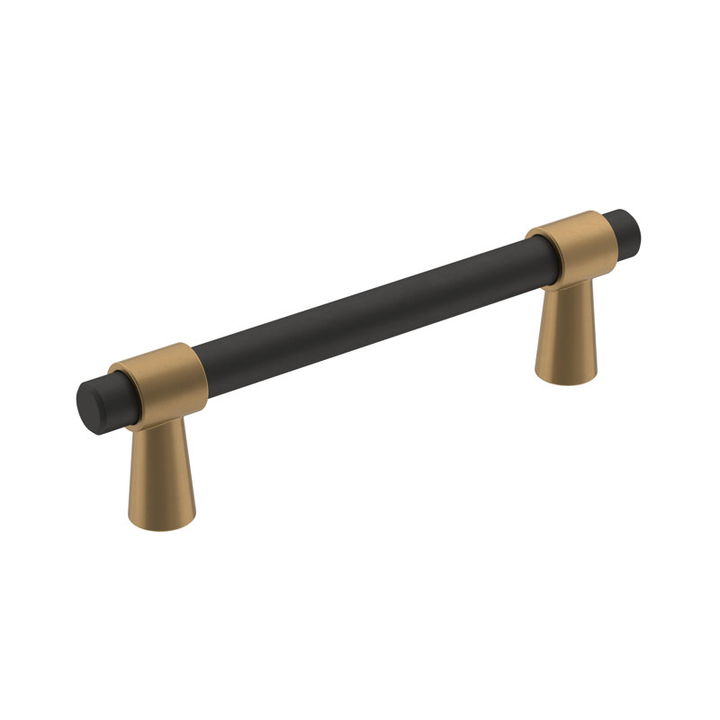 Mergence bar handle, Noir mat / bronze champagne, 3 3/4 po D'un centre à l'autre