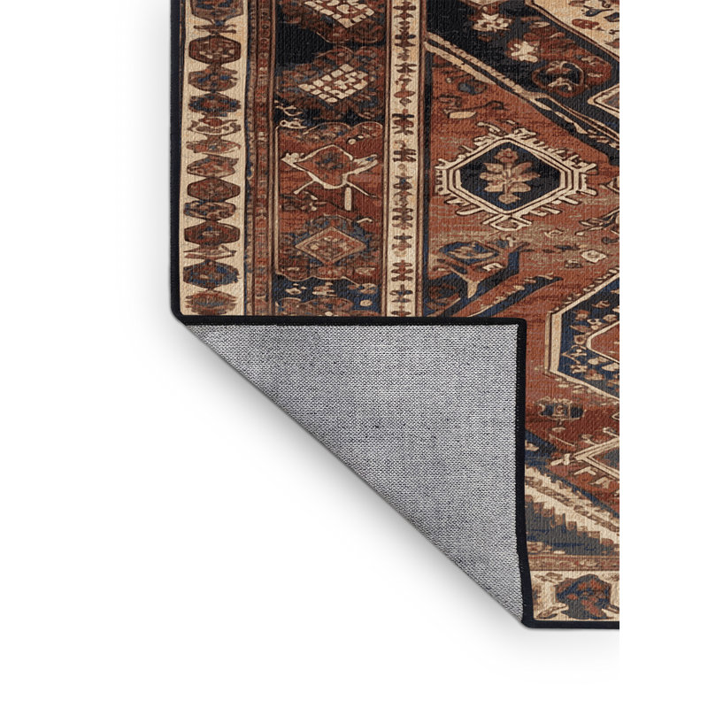 Machine Washable Persian Brown Area Rug, Square 4'