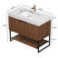 Meuble-lavabo robuste en bois avec lavabo, conception autoportante moderne pour la salle de bain