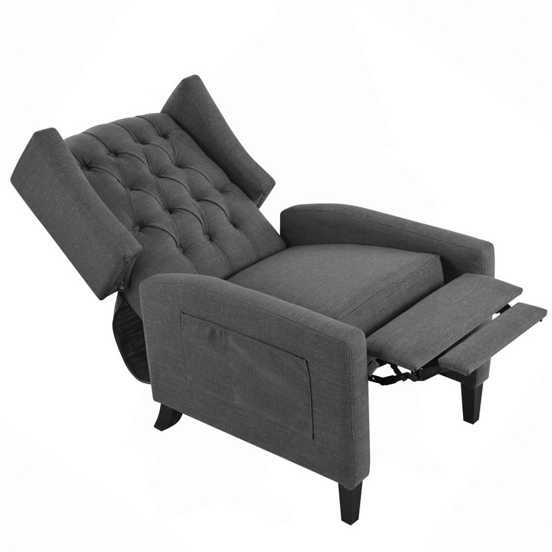 Fauteuil inclinable manuel à oreilles. Avec table d'appoint pliable, ports de charge USB, chaises inclinables modernes et confortables pour le salon, la chambre à coucher, le dortoir, le bureau