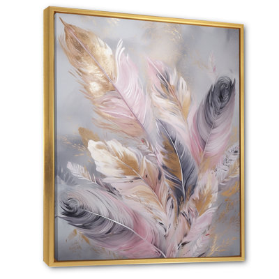 Rosito Pink Feather Wanderlust - Glam Feather Wall Art