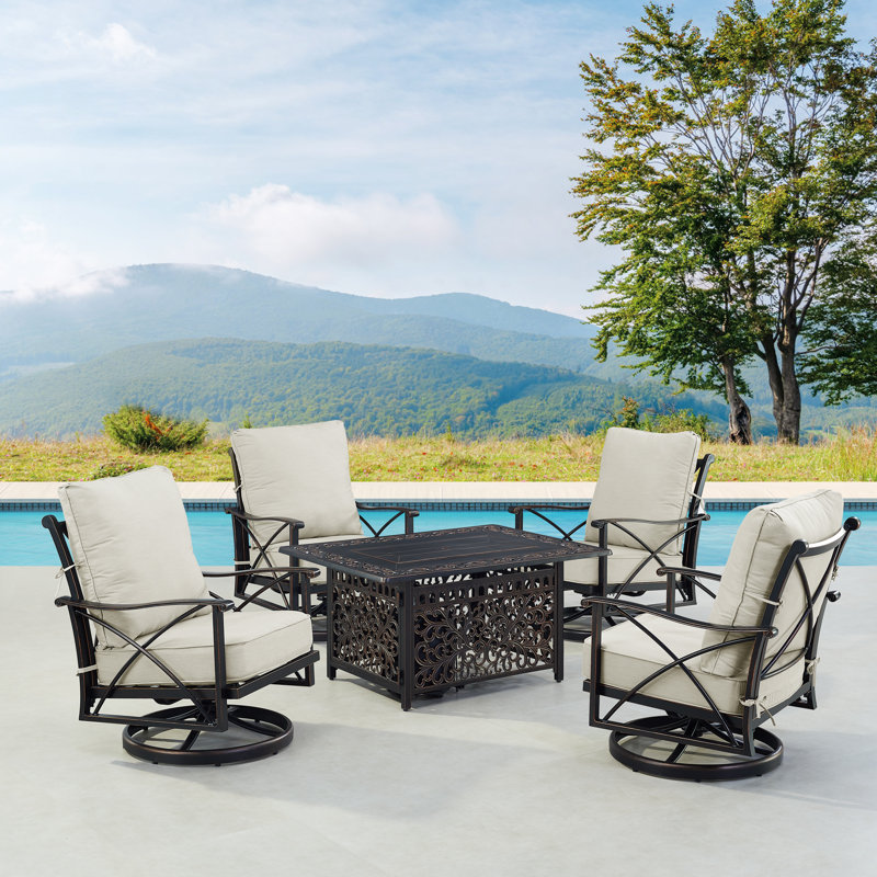 Teuta 4 - Person Patio Conversation Set with Cushions