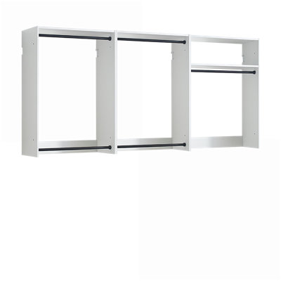 Placard mural en mélamine bois de chêne chaud Closet Systems | Blanc | Bois