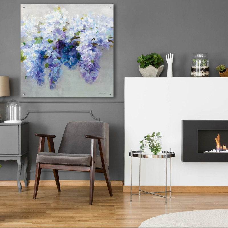 Art mural en verre «Wisteria» par Danhui Nai, H 36 po x l 36 po x P 0,2 po