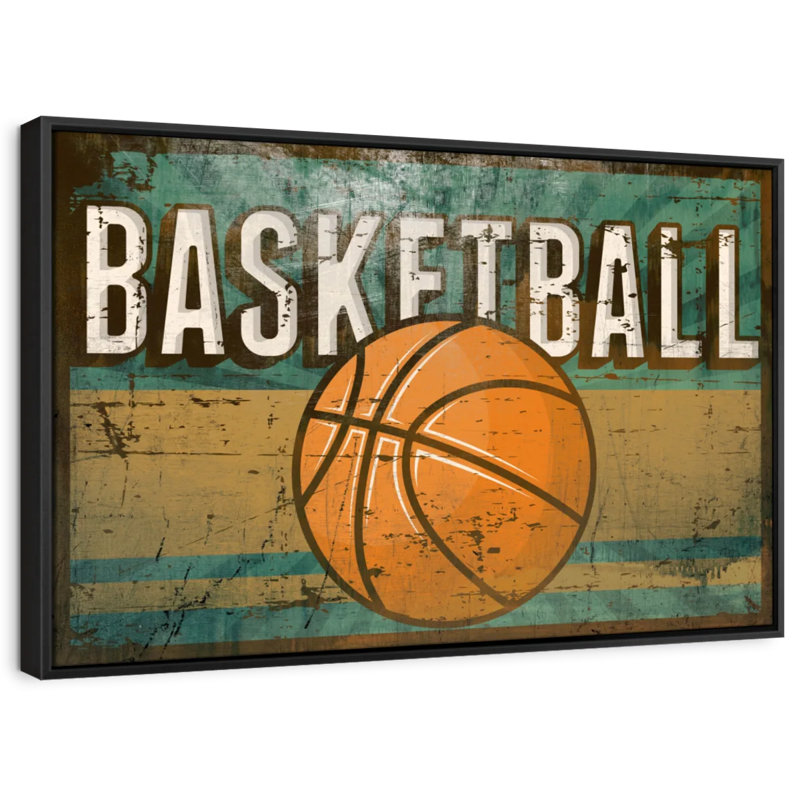 Sports «Grunge Basketball Canvas Print», H 9 po x l 13 po