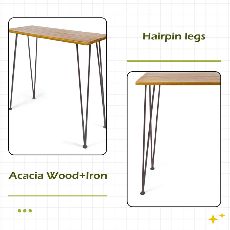 TABLE INDUSTRIELLE EN BOIS ET EN MÉTAL