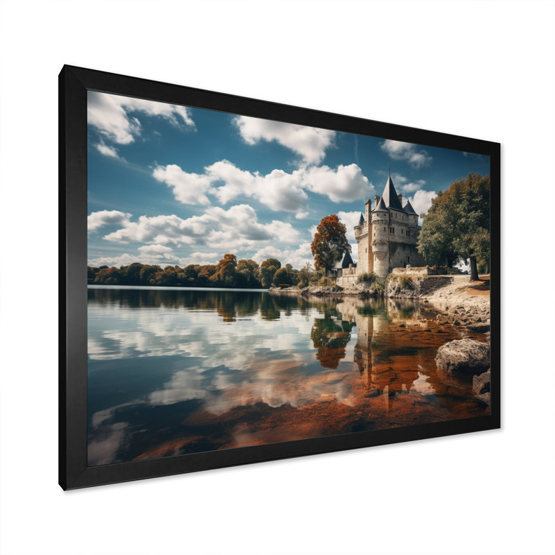 Markwich France, beau château - impression, Cadre simple noir, H 24 po x l 32 po x P 1 po
