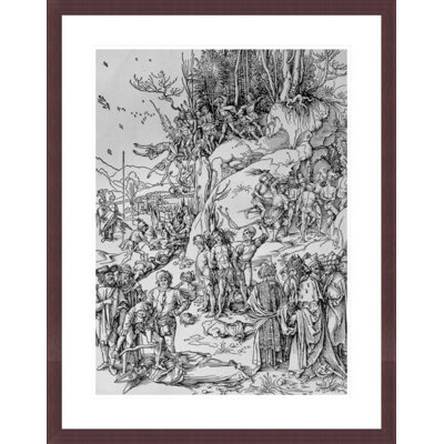 Le martyre des dix mille Chrétiens sur le Mont Ararat (gravure sur bois) par Albrecht Dürer, impression giclée sur cadre