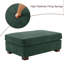 Repose-pieds rembourré carré en velours côtelé vert avec pieds en bois massif, partie modulaire simple pour canapé modulaire-283289116-301973241