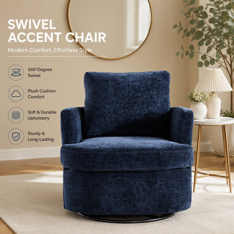 Chaise pivotante, Blue Fabric