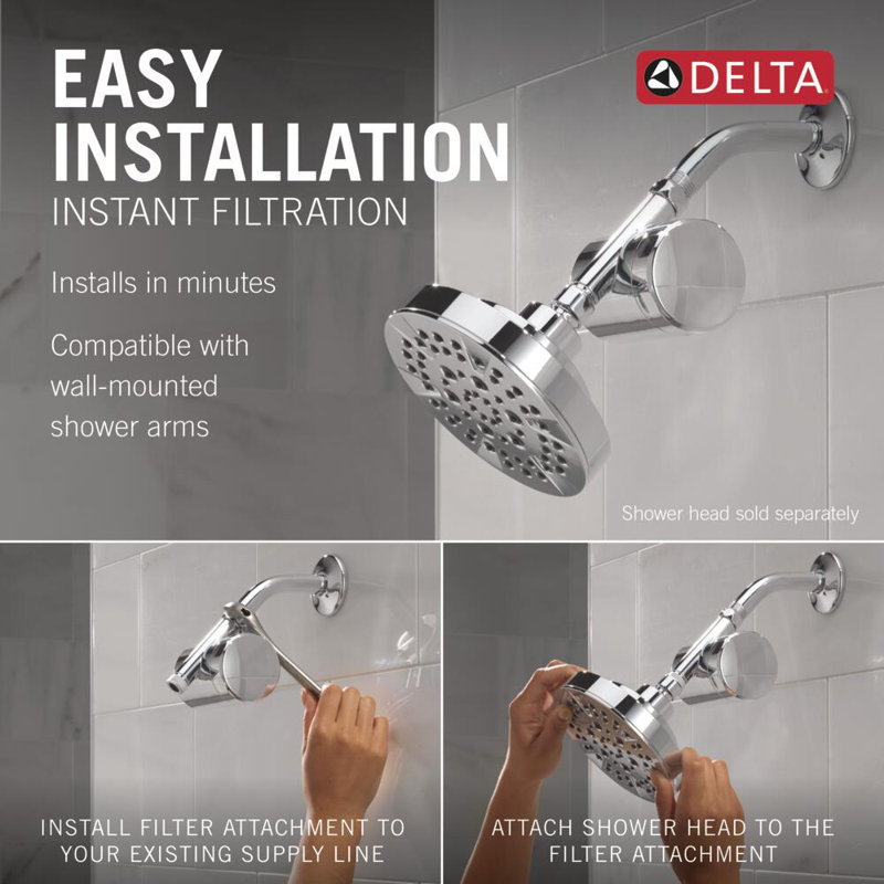 Clarifi Standard Shower Filter Attachment with Filter, Chrome