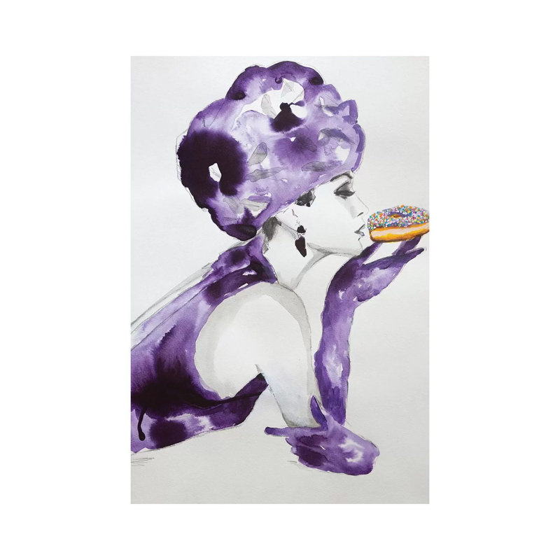 Purple Temptation 1 Piece Wall Art on Canvas, 20.32 cm H x 30.48 cm W, Wrapped Canvas