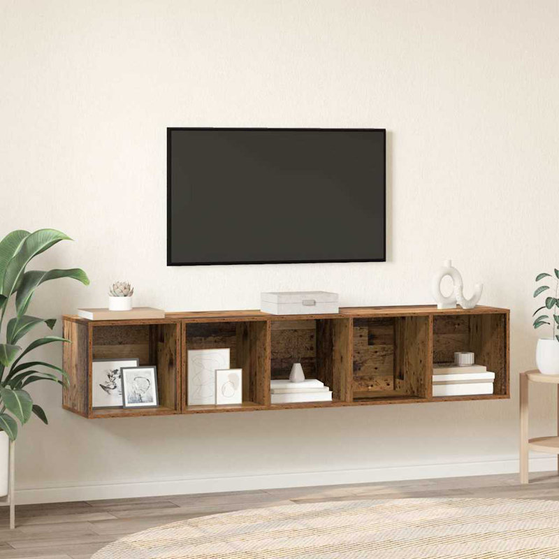 TV Cabinet Set 2 Pcs 37 X 37 X 142.5 Cm, Old Wood