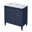 Meuble-lavabo moderne de 30 po avec lavabo supérieur, 2 tiroirs, tiroir basculant et tablette réglable pour un rangement efficace