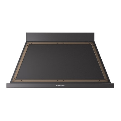 ILVE Nostalgie II Series 48 in. Wall Mount Range Hood with 850 CFM Airflow (Glossy Black)