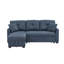 Canapé modulaire en mélange de lin avec lit escamotable, rangement pour chaise longue et conception réversible pour des espaces de vie polyvalents-628447725