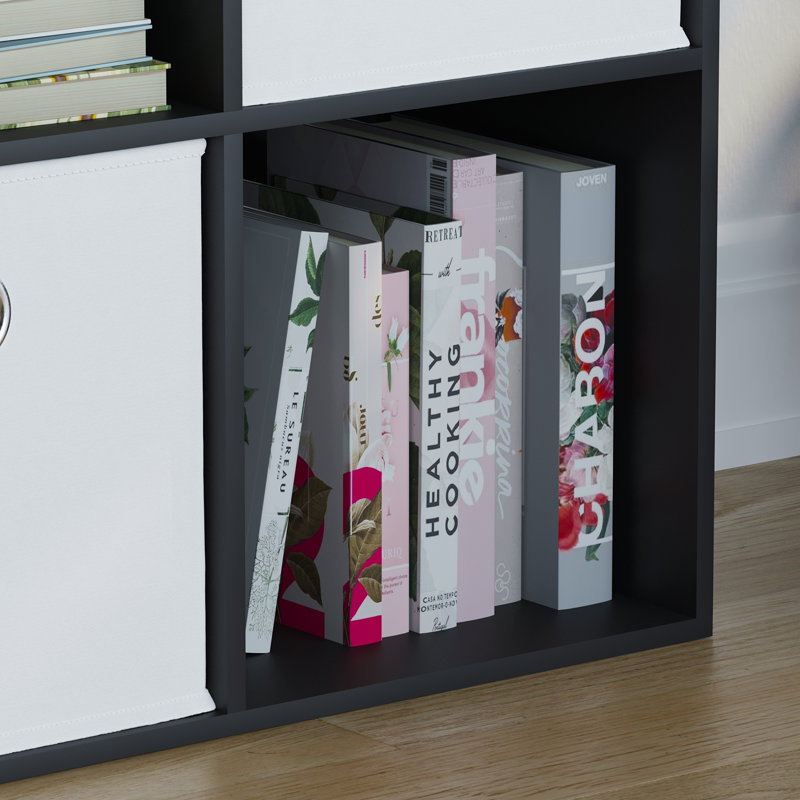 Herculano 64.5cm H x 65cm W Cube Bookcase, Black/White