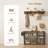 Moumen 19.7'' H×35.1'' W Entryway Organizer - Modern Wood & Iron Storage with Bench, Hooks & Shoe Cubbies-849321974