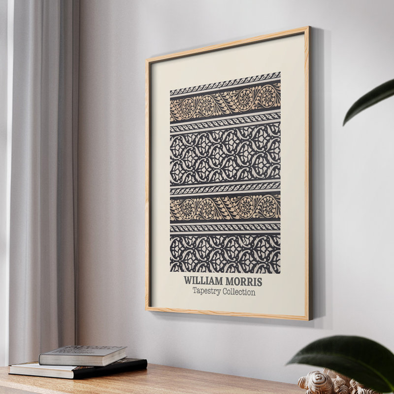 William Morris, reproduction encadrée V, H 14 po x l 11 po, Naturel