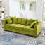 5 + 2 places en velours 2 + 3 avec design moderne, accoudoirs carrés, pieds en bois massif, coussins à ressorts et housses amovibles pour le look du salon, places assises, accoudoirs, rangement pour clous argentés