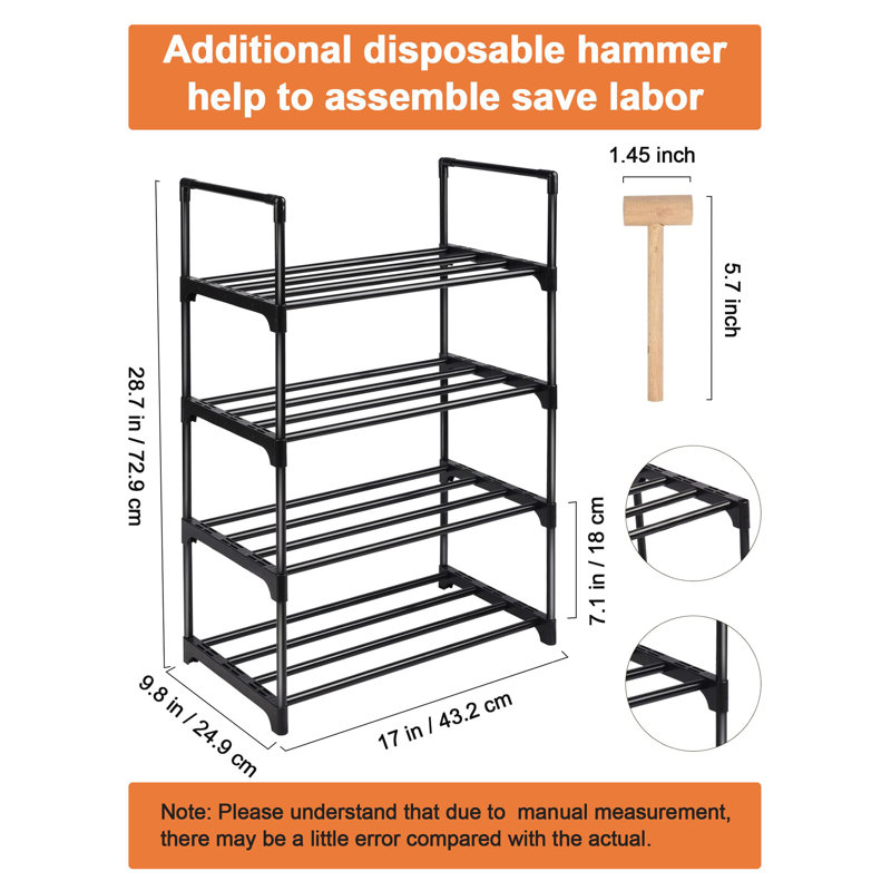 8 Pair Stackable Shoe Rack