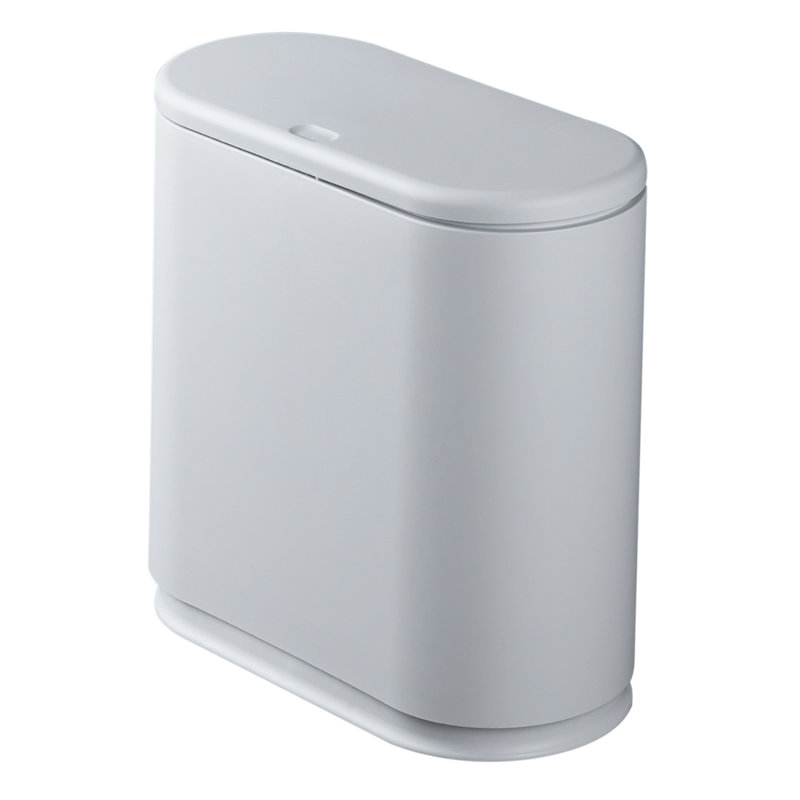 Plastic Touch Top Waste Bin - 10L, Grey