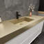 Meuble-lavabo mural blanc brillant de 60 po avec lavabo simple en acier doré Lux