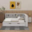 Lit de jour double avec lit gigogne, tablette et port USB