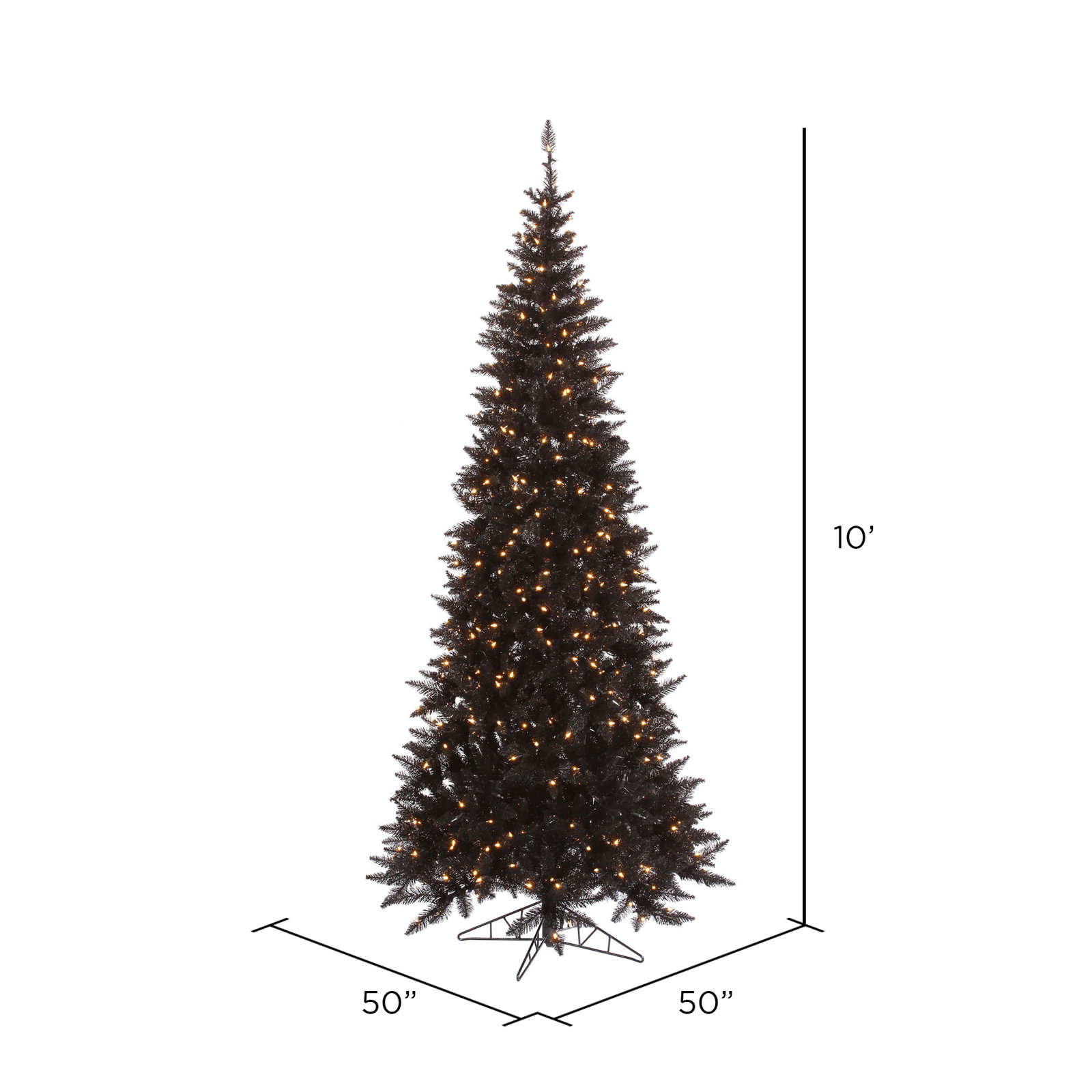 Slaytonville Slim Pre-Lit Fir Christmas Tree, 10' H, Pre-Lit